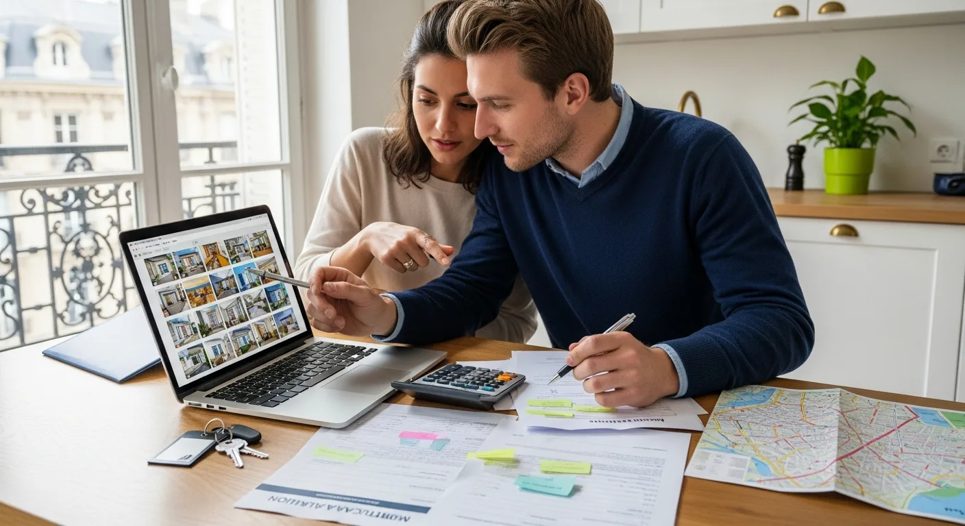 couple préparant les démarches d'achat immobilier